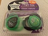 TOMMEE TIPPEE NIGHT TIME CLOSER TO NATURE ORTHODONTIC SOOTHERS 6-18M BLACK/GREEN by Tommee Tippee
