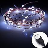 Juzihao USB端子ストリングライト　10メートル100電球　キラキラしているLEDライト　祝日、クリスマス、結婚式、ガーデン、パーティー、室内などに雰囲気付きの飾りライト(クールホワイト)
