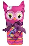 Sozo Baby-girls Newborn Girls Owl Swaddle Blanket and Cap Set, Pink/Purple, One Size by Sozo [並行輸入品]