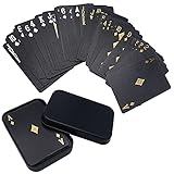 ELP/エルプ トランプ 防水設計 キラキラ 金箔加工 マジック テーブルゲーム パーティー (ブラック)