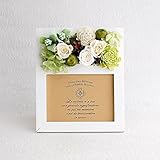パラボッセオリジナル プリザーブドフラワー フォトフレームプリザ　カンパーニュ グリーン ホワイト preserved flowers