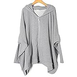 (マーシェル) Marshel マタニティ 長袖 授乳 ゆったり パーカー フード付き シンプル 産前 産後 妊婦服 グレー L