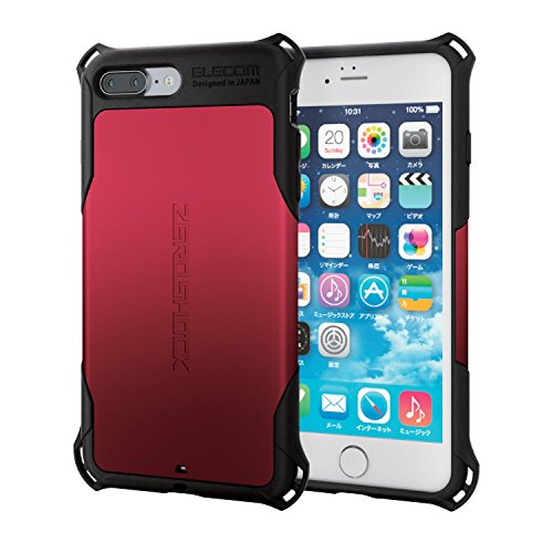 エレコム iPhone7 Plus ケース 【 米軍MIL規格取得 落下 衝撃 吸収 】 ZEROSHOCK 衝撃吸収フィルム付 レッド PM-A16LZERORD
