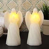 Shimmering angelピラー電池式フレイムレスキャンドル Set of Two Angels LC003189