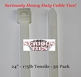 Serious Ties - Extra Heavy Duty Cable Ties (50, 24 Inch/175Lbs/Natural) [並行輸入品]