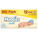 Huggies Pure Baby Wipes (64 per pack x 12) ハギーズ純粋なベビーワイプ（パック×12をあたり64 ）