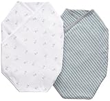 Carter's "Fox & Stripe" 2-Pack Swaddle Blankets - mint/gray, one size by Carter's [並行輸入品]