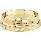 Jaline Gold Silver Rose Gold Plated Bracelets for Men Women Roman Numeral Bangle Bracelet Stainless Steel Personalized Engrav