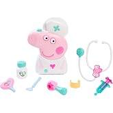 Just Play ペッパピッグ チェックアップケースセット キャリーハンドル付き 医師キット 8ピース 聴診器付き 子供用