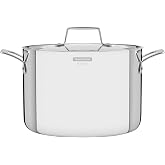 Tramontina Grano Stainless Steel Stock Pot with Tri-Ply Body, Lid and Handles, 24 cm Diameter, 7.7 Litre Capacity