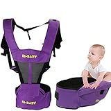 赤ちゃん腰スツール 省力 純綿双肩 通気 四季多機能 ベビースリング (パープル) [並行輸入品]