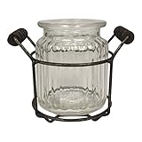 Vintage Style Small Glass Vase with Wire Frame [並行輸入品]