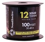 建物ワイヤ、THHN、12 AWG、ブラック、100 ft