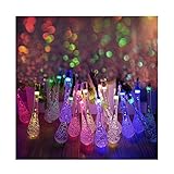 SAILUN ソーラー 防雨防水型 水滴 電飾 イルミネーション LED 6m クリスマス ライト 飾り付け (カラー)