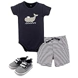 Hudson Babyベビー – Boys ' 3 Pieceボディスーツ、ショート、靴セット US サイズ: M カラー: ブルー