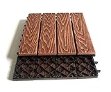 SOOMJ (27枚セット)ベランダタイル ジョイントパネル 木製タイル 木の風合に抜群の耐候性 ウッディスケープ フロアパネルリアル人工木 (B)