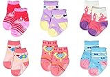 Liwely 6 Pairs Baby Girls Socks Anti Slip Skid Socks with Grips for 3 - 12 Months Infants [並行輸入品]