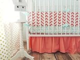 Tushies and Tantrums Boutique Crib Set, Aqua and Coral by Tushies and Tantrums