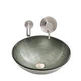 Vigo vgt842容器シンクと蛇口コンボ16 – 1 /2 " Simplyシルバー容器シンクwith、 VGT842 1
