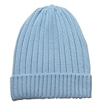 C-Princessかわいい ベビー用 ニット帽 ニットキャップ ケーブル編み 女の子 男の子 赤ちゃん キッズ 幼児 防寒対策 お出かけ お散歩 (Eスカイブルー)