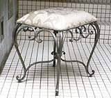 玄関スツール アイアン家具 アイアンスツール アイアンチェア ネコ足 猫脚 Heirloom風 ヘアルーム柄 角型スツール 軽量 男前インテリア