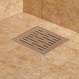 NaitureステンレススチールSquareシャワーDrain 3サイズと3で仕上げ 8" L x 8" W With Drain Flange SD928027-0808YBSS