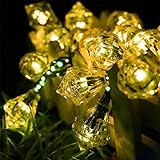 Hon&Guan ソーラーストリングライト 20LED ダイヤモンド形 防水タイプ　4.8M