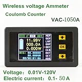 VAC1050A LCD電圧計/電流計/パワーメータ/容量クーロンカウンタDC120V50A