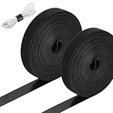 Neyiem ケーブルバンド マジック 結束バンド 黒 幅10mm×長さ10M ケーブルバンド まとめる ストラップ 結束バンド ケーブルバンド 配線 コード 整理 固定 収納用 強力 耐熱 繰り返し使用可能 両面テープ用 ブラック, （フリーカットタイプ)