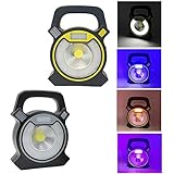 LED作業灯 COBライト 35W USB充電式 SMDフラッシュ投光器 ランタン モバイルサイトライト灰色/黄色 (灰色)