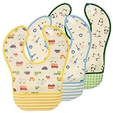 BIUBEE 食事エプロン　油が落ちる　スタイ　ポケット付き ベビービブ　防水　よだれかけ スタイ　女の子 子供 出産祝い　3枚セット　【日本正規品】