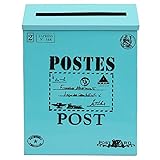 amzmonnsuta　アンティーク調ヴィンテージアイアン板のメールボックスガーデンティンボックスレター新聞ポストボックス壁掛け式