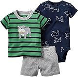 カーターズ Carter's ボディスーツ + ｔシャツ + パンツ　豪華3点セット 3-Piece Bodysuit & Shorts Set 6M (61-67cm)