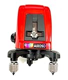 ACULINE レーザー水準器 2線1点式 360度回転可能 水平アラーム付き