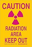 Brady 124231 Radiation and Laser Sign, Legend "Caution Radiation Area Keep Out", 10" Height, 7" Widt