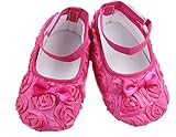 Onuneed ローズ 軽量 柔かい 滑り止め 女の子 ベビーシューズ 出産祝い ベビー靴 0-18ヶ月 (11, ローズピンク)