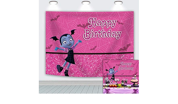 Amazon Co Jp アニメ ハロウィン 背景 ピンク バンピリーナ 女の子 キラキラ光るコウモリ ゴースト 写真 背景 ハロウィン テーマ 誕生日パーティー デコレーション ベビーシャワー バナー 5x3フィート Cameras