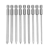 Yosoo 9pcsセキュリティトルクスビット PH1 PH2 ネジ用ビットセット スクリュードライバービットセット1/4inch六角シャンク100mm