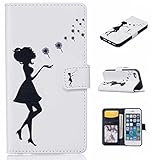 iPhone SE / iPhone 5 / 5s ケース 手帳型ケース, UNEXTATI 高品質PUレザー 財布型ケース 保護カバー カード収納 スタンド機能 マグネット開閉式 Apple iPh