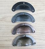 IRONMONGERY Worldâ Cast IronシェルカップPullキッチンキャビネット食器棚引き出しドアシェルハンドルスリムLipped ( Agedアンティーク真鍮) by ironmon