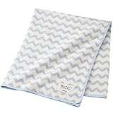 ガーゼケット　ボーダー　サックス