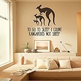 To Go To Sleep I Count Kangaroosない羊ビニール壁デカール子供ルーム寝室子供部屋漫画引用アートホームデコレーションステッカーLargeサイズ26 " x 24 "