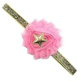 Refaxi 新生児ベビーガールズローズフラワーヘッドバンド幼児幼児ヘアバンドアクセサリー（ピンク）