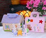 布絵本MY QUIET BOOK ベアピンク&布おもちゃ　布のプレイハウス・バニーズファミリー プレイ&ラーンギフトセット