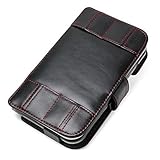 PDAIR レザーケース for Newニンテンドー3DS LL 横開きタイプ(ブラック/レッドステッチ) PALCNEWN3DSLLB/BL/RD