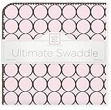スワドルデザインズ 究極のおくるみ アルティメット パステルウィズブラウンモッドサークル パステルピンク 1枚セット SD-016PP 【日本正規品】