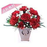 パワーストーンと花風水のダブルパワー 真っ赤なカーネーションとバラのプリザーブドフラワー