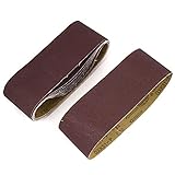 uxcell 研磨ベルト サンドペーパー アブレシブ ダークブラウン 80グリット 10個