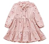 Candykids ワンピース 女の子 おしゃれ かわいい 子どもドレス 結婚式 発表会 七五三 子供ワンピース フォーマル 女の子 女児 花柄　長袖 (100cm)