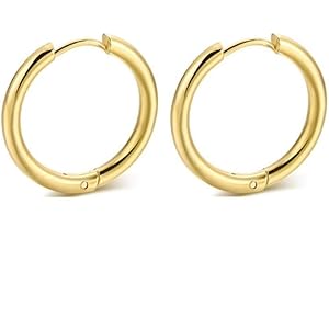 swars フープピアス ピアス リングピアス 男女兼用 両耳 2個 金属アレルギー対応 シルバー ゴールド (Gold…